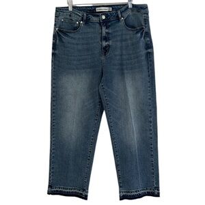 RM Rebecca Minkoff Women's Cropped High Rise Denim Jeans Medium Wash